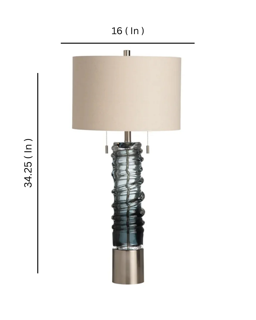 Guildford swirl twins pull chain table lamp / Pair