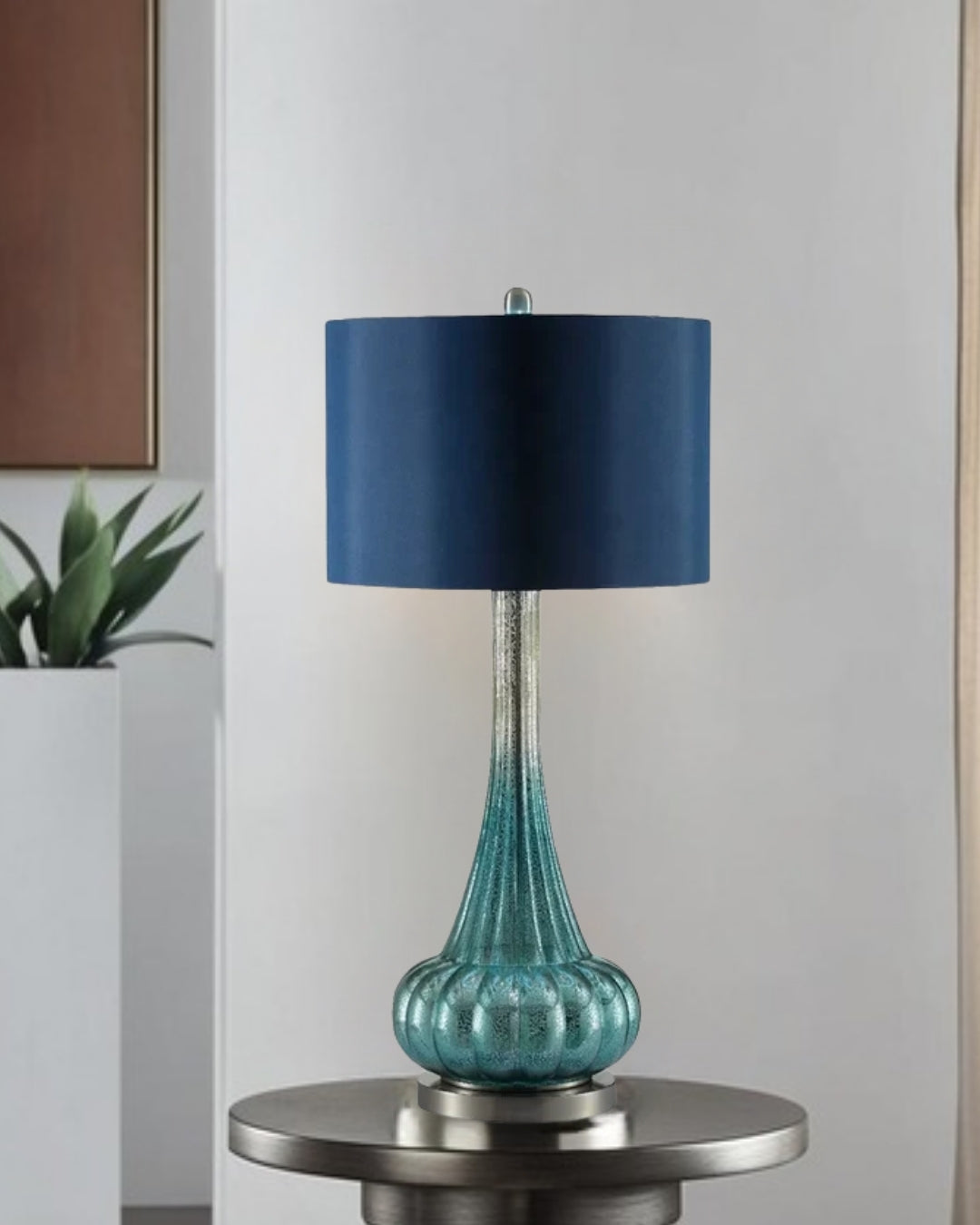 Peacock Blue Table Lamp / Pair