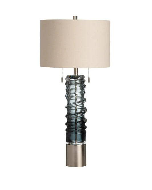 Guildford swirl twins pull chain table lamp / Pair